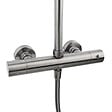 SWISS AQUA TECHNOLOGIES - Swiss Aqua Technologies Aurum colonne de douche avec mitigeur thermostatique + douche de tête + douchette à main 2 jets, métal brossé (SATSSTKAURBGM) - vignette