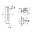 GROHE - Grohe Tempesta 100 ensemble de douche 3 jets + mitigeur monocommande bain/douche, chrome (23914001-28789002) - vignette