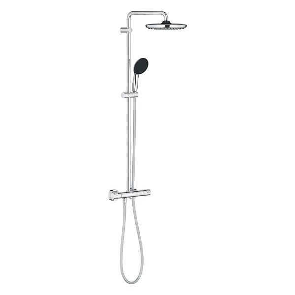 GROHE - Grohe Vitalio Start System 250 Colonne de douche avec mitigeur thermostatique + Douche de tête + Douchette 2 jets, chrome (G26677001) - large