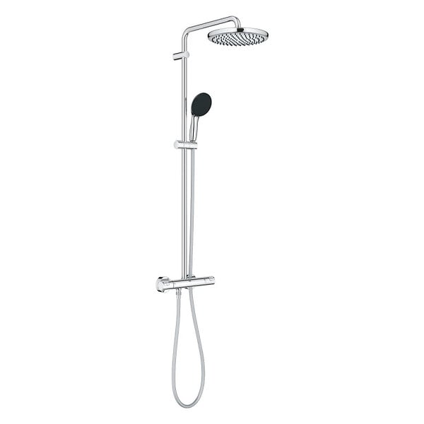 GROHE - Grohe Vitalio Start System 250 Colonne de douche avec mitigeur thermostatique + Douche de tête + Douchette 2 jets, chrome (G26677001) - large