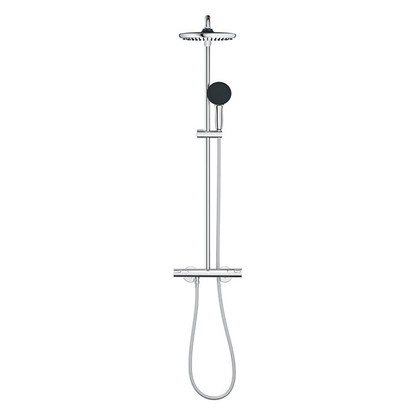 GROHE - Grohe Vitalio Start System 250 Colonne de douche avec mitigeur thermostatique + Douche de tête + Douchette 2 jets, chrome (G26677001) - large