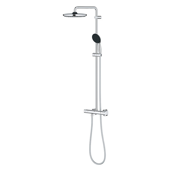 GROHE - Grohe Vitalio Start System 250 Colonne de douche avec mitigeur thermostatique + Douche de tête + Douchette 2 jets, chrome (G26677001) - large