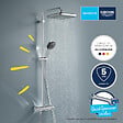 GROHE - Vitalio Comfort 250 Colonne de douche avec mitigeur thermostatique + Douche de tête + Douchette 2 jets, chrome (G26696001) - vignette