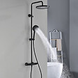 SWISS AQUA TECHNOLOGIES - Swiss Aqua Technologies Ensemble bain/douche 3 jets avec mitigeur thermostatique de baignoire + douche de tête + douchette à main, noir mat (SATSSTVKC) - vignette