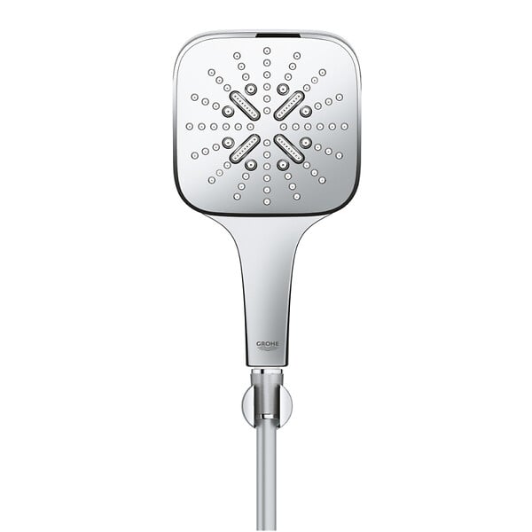 GROHE - Rainshower Smartactive 130 Cube Ensemble de douche 3 jets avec support mural, chrome (26589000) - large