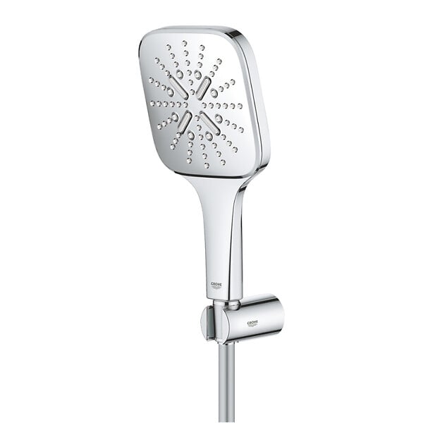 GROHE - Rainshower Smartactive 130 Cube Ensemble de douche 3 jets avec support mural, chrome (26589000) - large