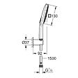 GROHE - Rainshower Smartactive 130 Cube Ensemble de douche 3 jets avec support mural, chrome (26589000) - vignette