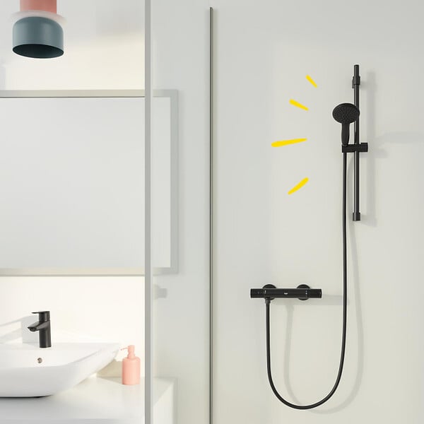 GROHE - Vitalio Start 110 Set de douche avec barre + Douchette 2 jets, noir mat (279482431) - large