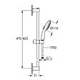 GROHE - Vitalio Start 110 Set de douche avec barre + Douchette 2 jets, noir mat (279482431) - vignette
