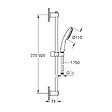 GROHE - Vitalio Start 110 Set de douche avec barre 90 cm + Douchette 1 jet, chrome (G26953001) - vignette