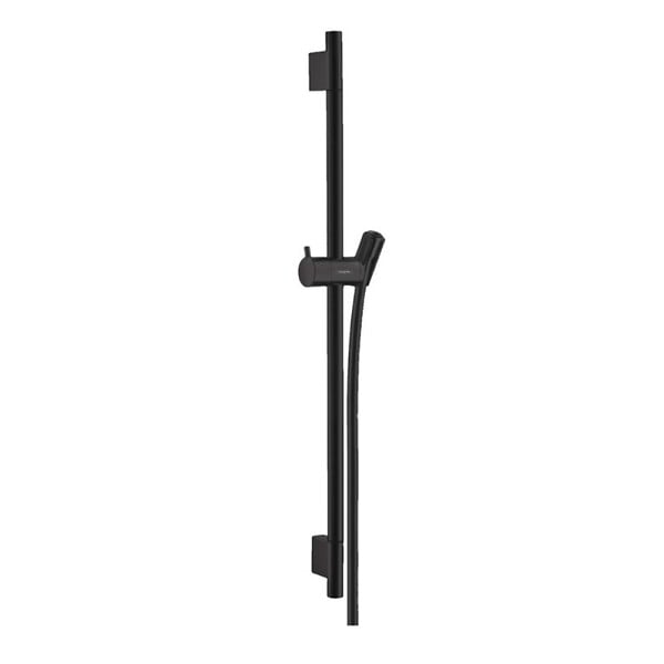 HANSGROHE - Hansgrohe Unica Set barre de douche S Puro 65 cm avec flexible + Douchette à main 3 jets Raindance 120 Select E , noir mat (28632670-SET) - large