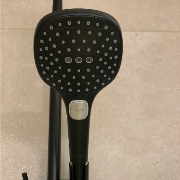 HANSGROHE - Hansgrohe Unica Set barre de douche S Puro 65 cm avec flexible + Douchette à main 3 jets Raindance 120 Select E , noir mat (28632670-SET) - large
