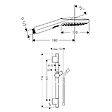 HANSGROHE - Hansgrohe Unica Set barre de douche S Puro 65 cm avec flexible + Douchette à main 3 jets Raindance 120 Select E , noir mat (28632670-SET) - vignette