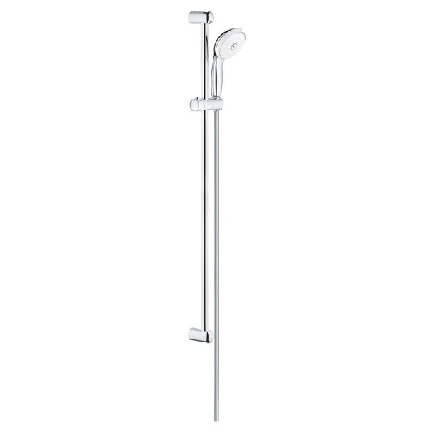 GROHE - Grohe Tempesta 100 ensemble de douche complet 3 jets + mitigeur thermostatique bain/douche 1/2", chrome (34598000-28789002) - large