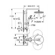 GROHE - Grohe Vitalio Start System 250 colonne de douche thermostatique + douche de tête + douchette 2 jets, noir mat (G266782431) - vignette