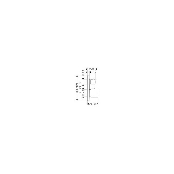 AXOR - Set de finition pour mitigeur thermostatique encastré avec robinet d'arrêt (34705000) - large