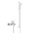 GROHE - Grohe Tempesta 100 ensemble de douche complet 3 jets + mitigeur monocommande 1/2" bain/douche, chrome (32831000-28789002) - vignette