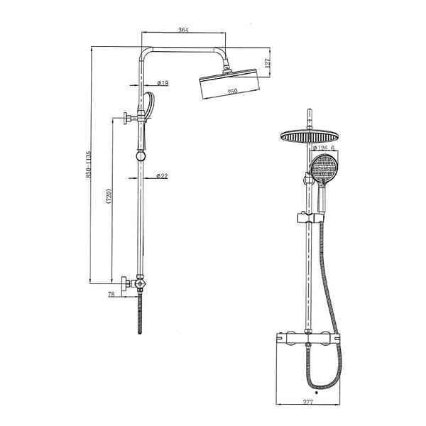 SWISS AQUA TECHNOLOGIES - Swiss Aqua Technologies Aurum colonne de douche avec mitigeur thermostatique + douchette 3 jets + douche de tête, noir mat (SATSSTKEMC) - large