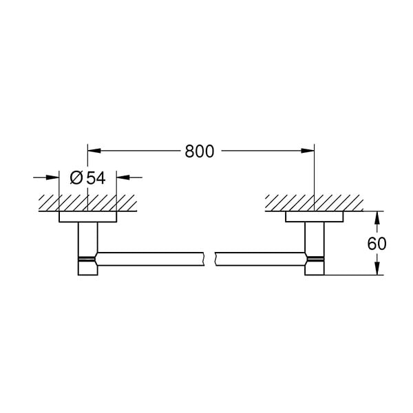 GROHE - Start barre porte-serviettes en métal 85,4 cm avec fixations cachées, noir mat (G411872430) - large