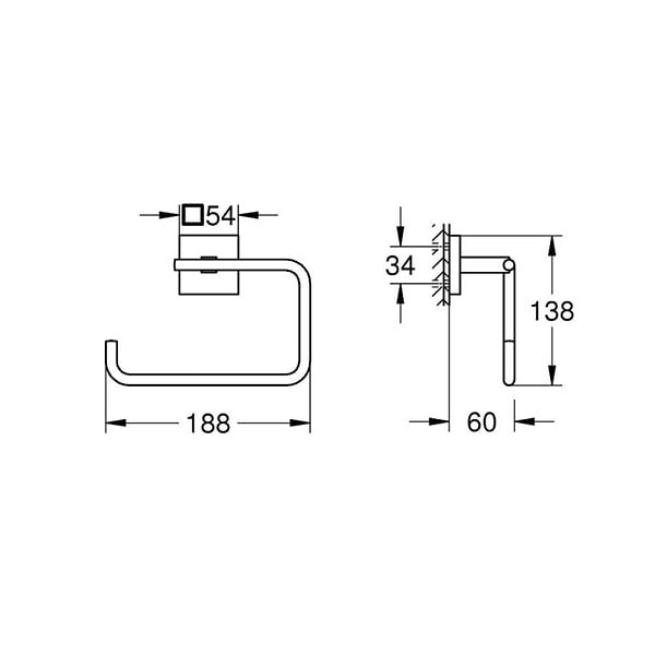 GROHE - Start Cube anneau porte-serviettes, noir mat (G409752430) - large