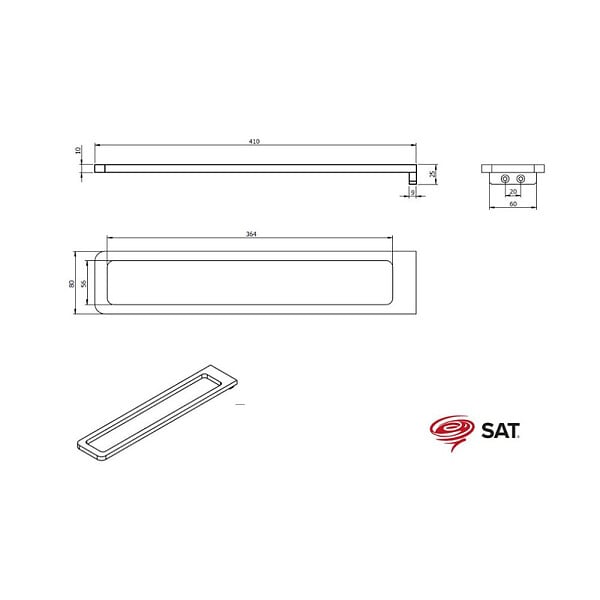 SWISS AQUA TECHNOLOGIES - Porte-serviettes SAT Evolution S chromé (SATDEVOS07) - large