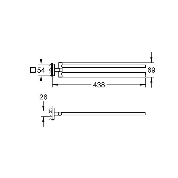 GROHE - Start Cube double porte-serviettes 43,8 cm, chrome (G40976000) - large