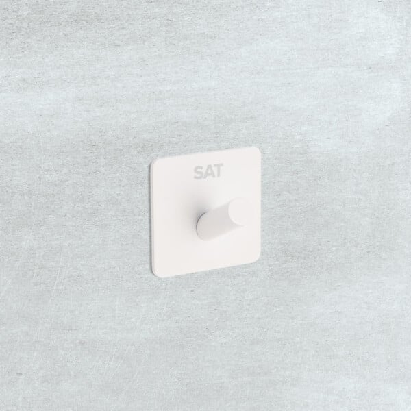 SWISS AQUA TECHNOLOGIES - Swiss Aqua Technologies Patère murale adhésive en acier inoxydable, blanc mat (HACEKNALEP1HB) - large