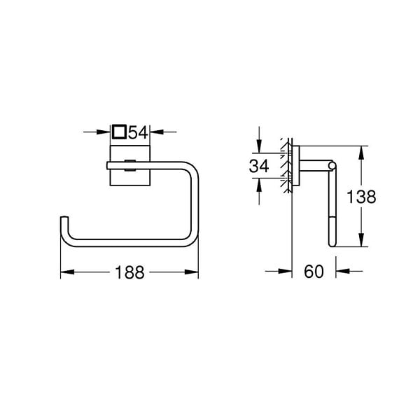GROHE - Start Cube anneau porte-serviettes, chrome (G40975000) - large