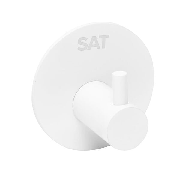 SWISS AQUA TECHNOLOGIES - Patère murale adhésive en acier inoxydable, blanc mat (HACEKNALEP1KB) - large