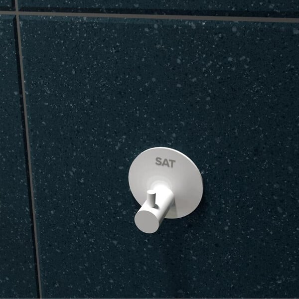 SWISS AQUA TECHNOLOGIES - Patère murale adhésive en acier inoxydable, blanc mat (HACEKNALEP1KB) - large