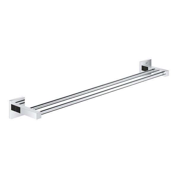 GROHE - Grohe Start Cube double barre porte-serviettes en métal 65,4 cm avec fixations cachées, chrome (G41104000) - large