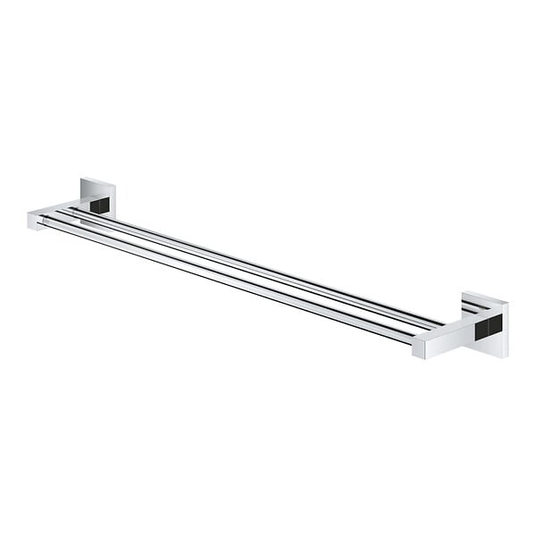 GROHE - Grohe Start Cube double barre porte-serviettes en métal 65,4 cm avec fixations cachées, chrome (G41104000) - large