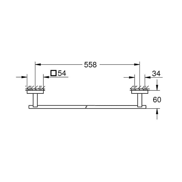 GROHE - Start Cube barre porte-serviettes 60 cm, noir mat (G410892430) - large