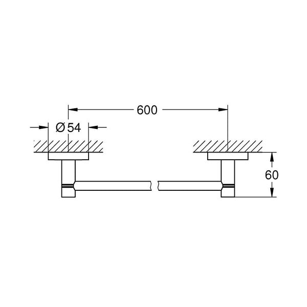 GROHE - Start barre porte-serviettes en métal 65,4 cm avec fixations cachées, noir mat (G411782430) - large