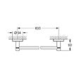 GROHE - Start barre porte-serviettes en métal 65,4 cm avec fixations cachées, noir mat (G411782430) - vignette
