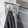 SWISS AQUA TECHNOLOGIES - Swiss Aqua Technologies Double crochet suspendu en acrylique pour écran de douche SAT Walk-In, transparent (SATWIHACEKPLAST) - vignette