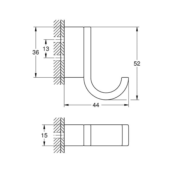 GROHE - Selection patère murale, supersteel (G41039DC0) - large