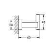 GROHE - Grohe Essentials Cube patère murale, hard graphite brossé (G40511AL1) - vignette