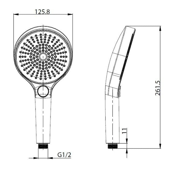 SWISS AQUA TECHNOLOGIES - Douchette à main 3 jets,  diamètre 12,5 cm, noir/chrome (SATBSRS81) - large
