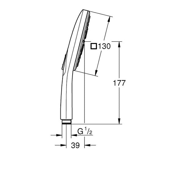 GROHE - Grohe Rainshower Smartactive 130 Cube Douchette à main 3 jets, supersteel (26582DC0) - large