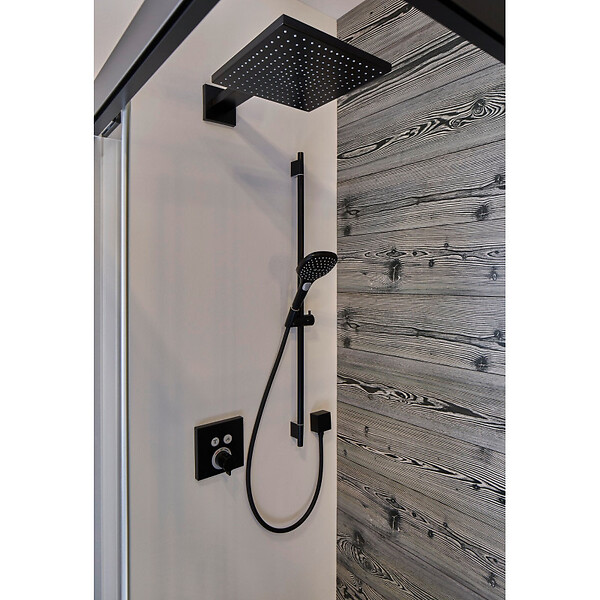 HANSGROHE - Douche de tête Raindance E300, 1 jet avec bras de douche, noir mat (26238670) - large