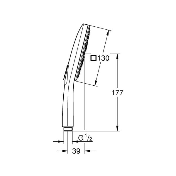 GROHE - Rainshower SmartActive 130 Cube douchette 3 jets, blanc (G26582LS0) - large