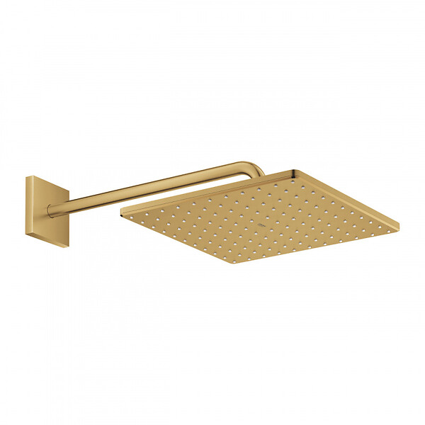 GROHE - Rainshower Mono 310 Cube Ensemble douche de tête 1 jet et bras 422mm, Cool Sunrise brossé (26564GN0) - large