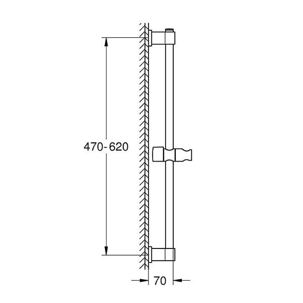 GROHE - Vitalio Universal barre de douche 60 cm Ø 22 mm, chrome (G27724001) - large