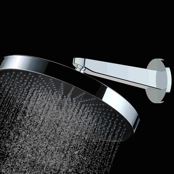SWISS AQUA TECHNOLOGIES - Douche de tête mural 1 jet avec bras de douche, diamètre 30 cm, noir mat (SATBSHS81SETC) - large