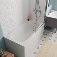 JIKA (GROUPE ROCA) - Jika (Groupe Roca) 130x70 cm Ensemble baignoire Riga universelle + Pare baignoire pivotant chrome + pieds (3403-SETP) - vignette