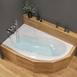 SIKO - 170 x 100 cm Fortuna Plus baignoire asymétrique avec pieds, Acrylique, Gauche, Blanc (FO1700LPLUS-SET) - vignette