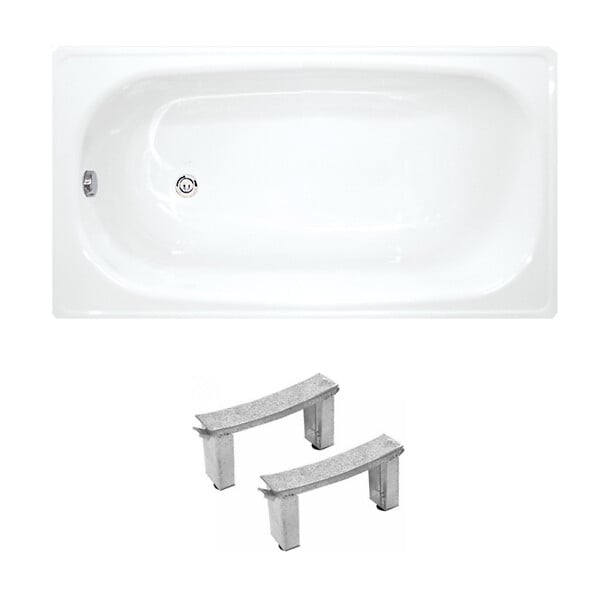 JIKA (GROUPE ROCA) - Riga 130x70 cm baignoire gain de place 150 L en acier émaillé avec pieds, gauche et droite, blanc (3403-SET) - large
