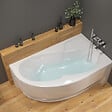 SIKO - 160x100 cm Fortuna Plus baignoire d'angle avec pieds, Acrylique, Droite, Blanc (FO1600PPLUS-SET) - vignette