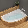 SIKO - 160x100 cm Fortuna Plus baignoire d'angle avec pieds, Acrylique, Droite, Blanc (FO1600PPLUS-SET) - vignette
